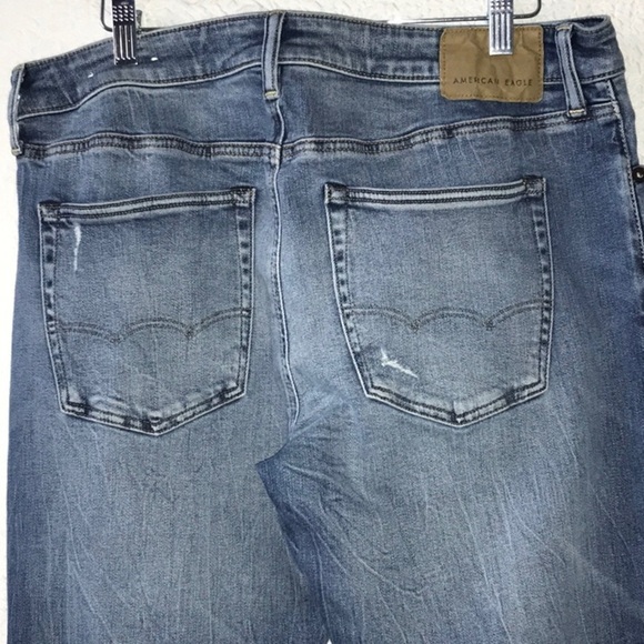 AE OUTFITTERS NEXT LEVEL SLIM AIRFLEX+ PATCHED DISTRESSED JEAN - Picture 8 of 16